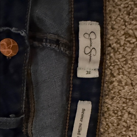 Jessica Simpson Indigo Boyfriend Jeans size 32 or 14 dark Blue - Picture 3 of 5